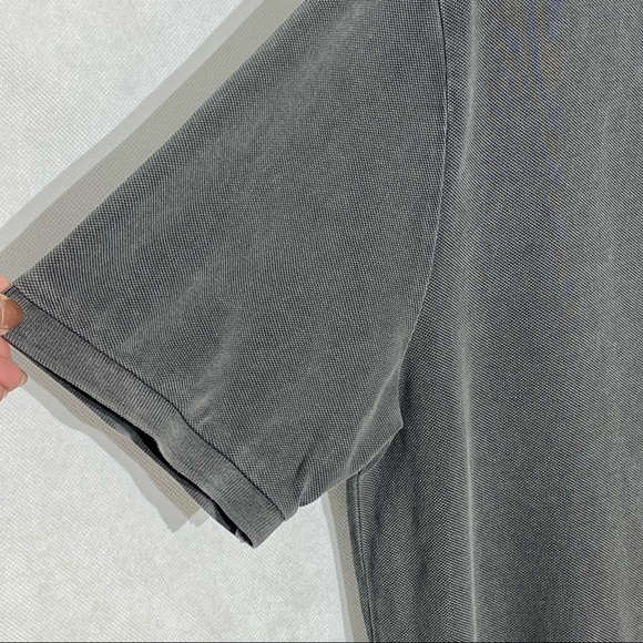 Nike Men's Screen Printed Short Logo Sleeve 2 Button Polo Shirt Heather Grey - Picture 3 of 7